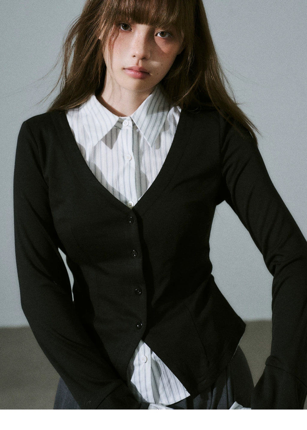 LOST FOREST Stacked Striped Base Casual Long Sleeve