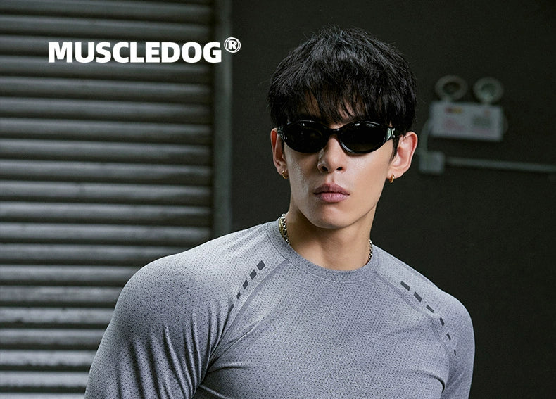 MuscleDog Reflective Print Breathable Long Sleeve