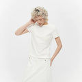AIRHOOD Front Shoulder Crew Neck Slim and Thin Tee