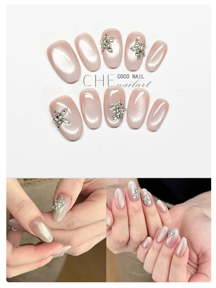 CoCo Small Flower Cat Eye Handmade Manicure Wear Nail