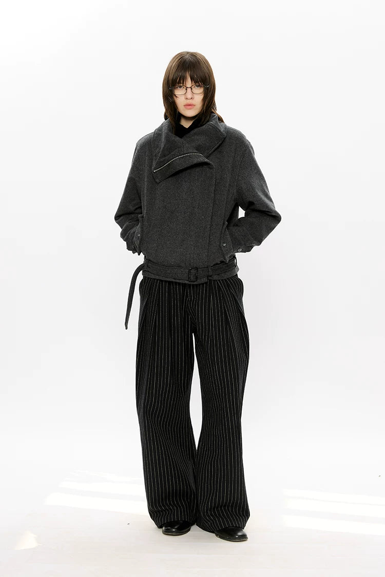 KREATE 50% Merino Wool Slanted Zip Multi-neck Jacket