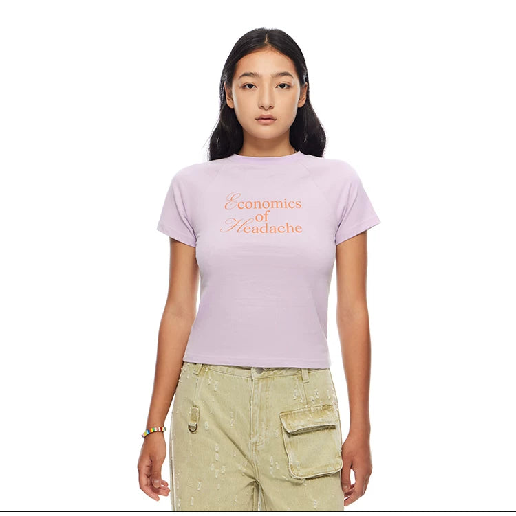 HEADACHE Crew Neck Shoulder Casual Tee