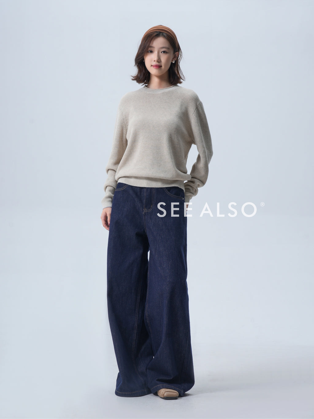 SEE ALSO Slack Minimalist Crew Neck Long Sleeve Knitted Sweater