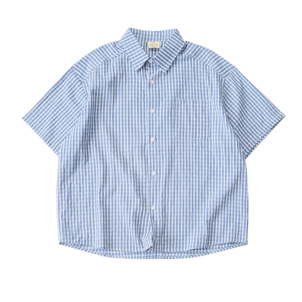 LIVINGTOWN Versatile Casual Lapel Plaid Shirt