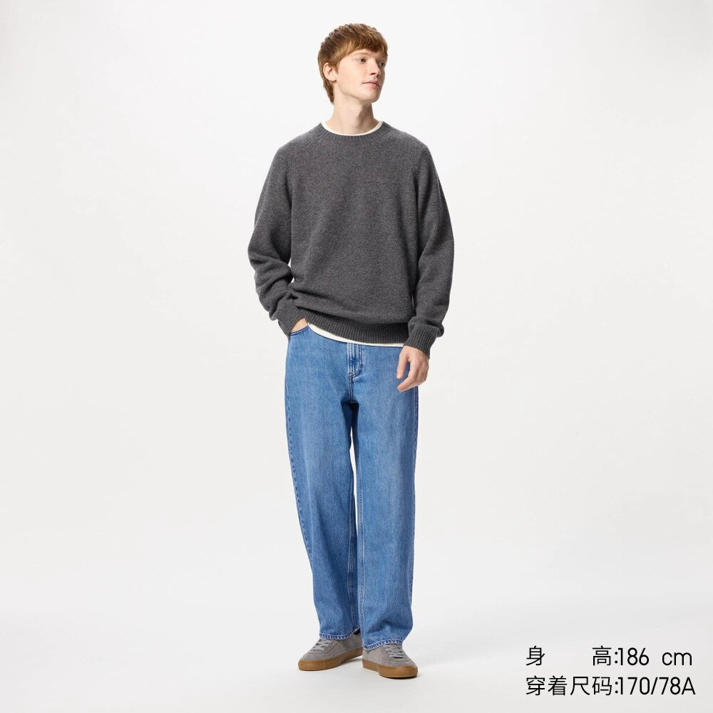 Uniqlo Men's Clothing Women's Loose Straight Jeans Washed Products Trousers Regular 475551 470542