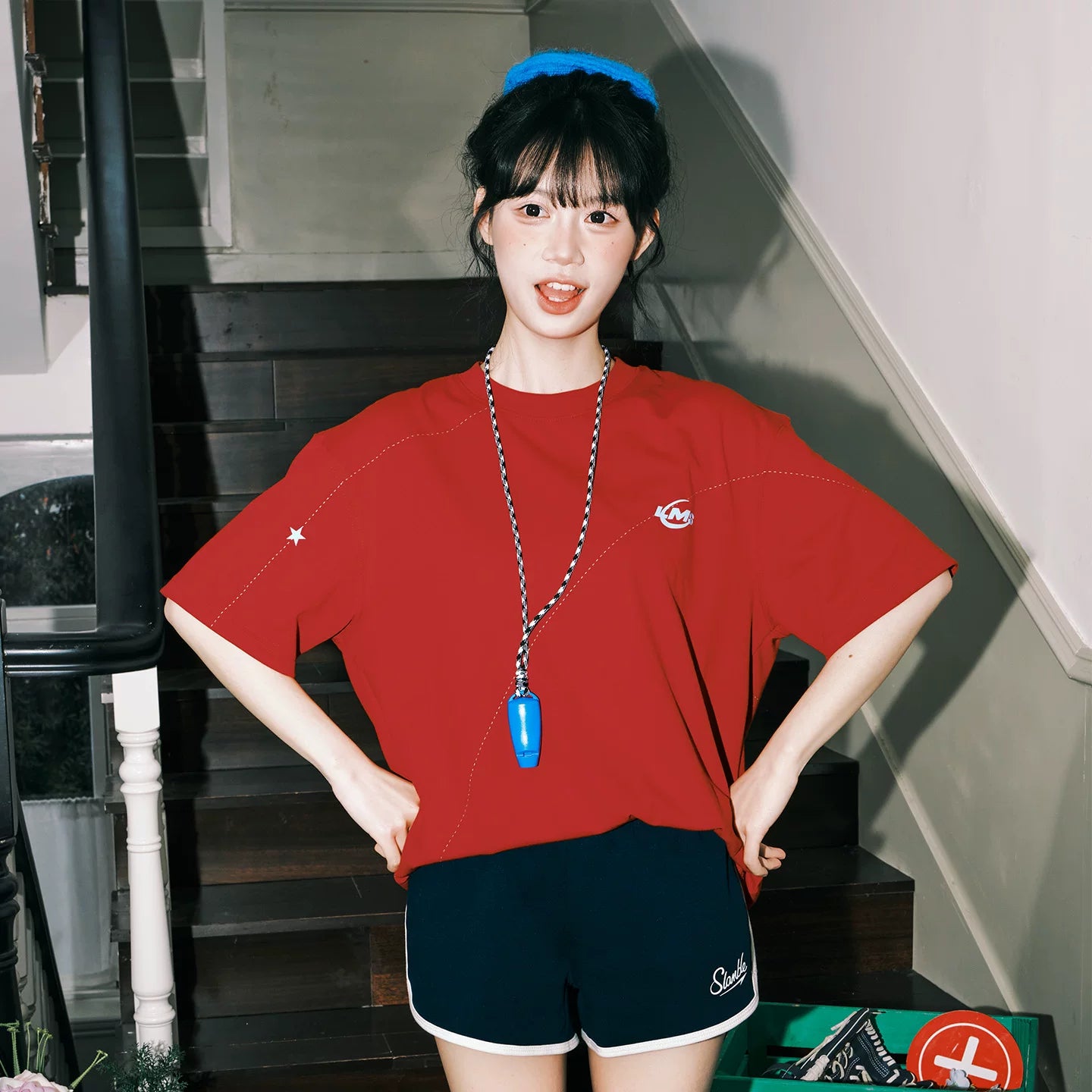 Lemanism Retro Bright Line Loose Tee