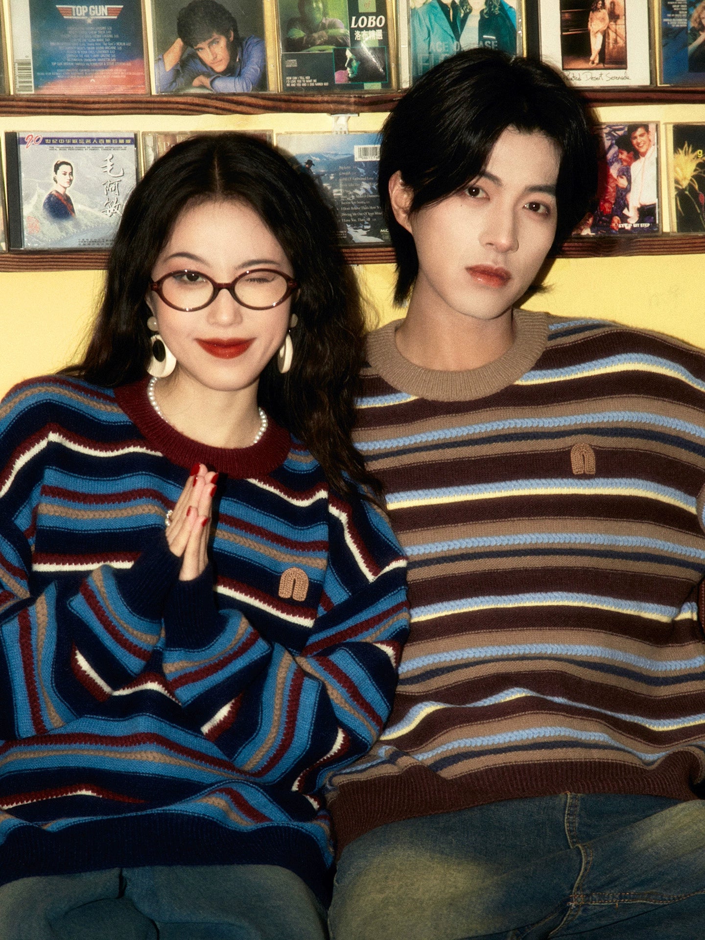 ALOHA Retro Hong Kong Style Lazy Japanese Striped Sweater