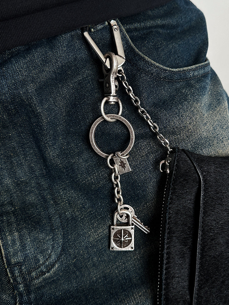 Remedy pendant lock key ring keychain