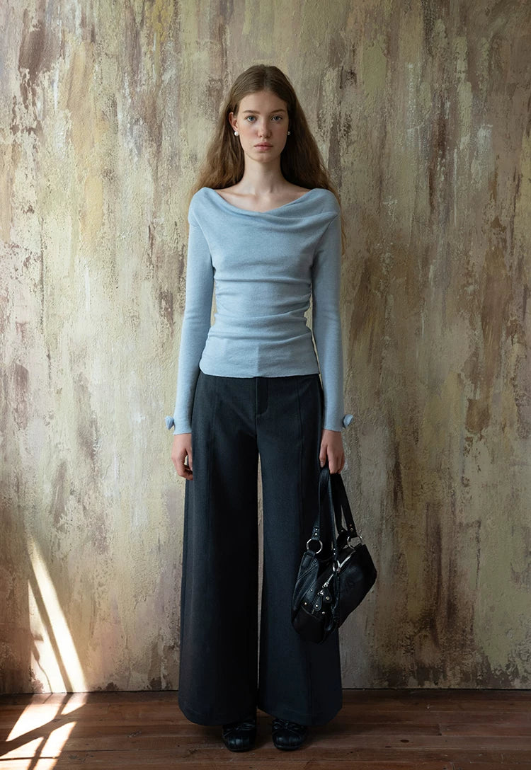 EGGKA Loose and Thin Straight-leg Suit Pants