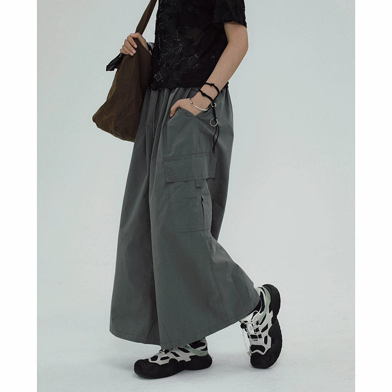 STILLYOU Vintage Versatile Tooling Double Pocket Skirt