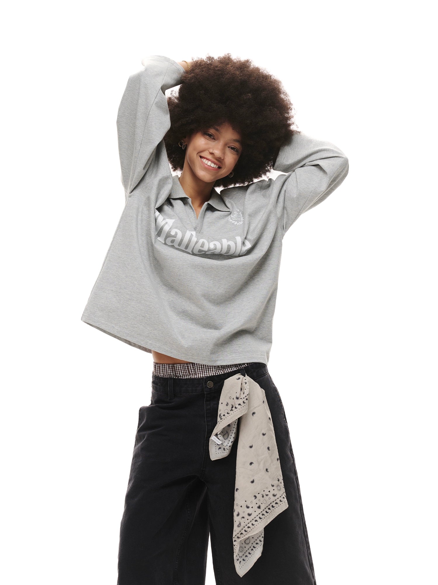 Loopsoon Vintage Polo Collar Loose Casual Long Sleeve