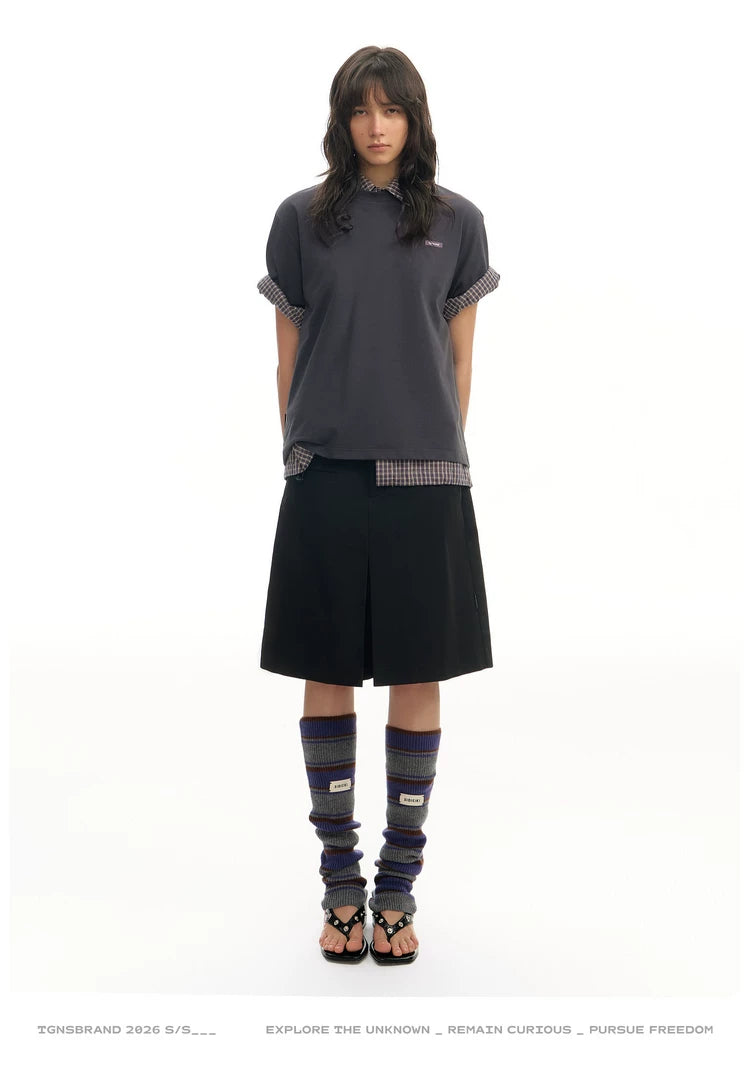 TGNS Contrasting Sleeve Casual Tee