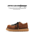 FANGSANHUO Retro Tooling Shoes Platform Heightening Suede Leather Shoes