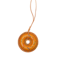 Momogigi fun food series, handmade custom retro vegetable tanned cowhide three-dimensional donut bag pendant
