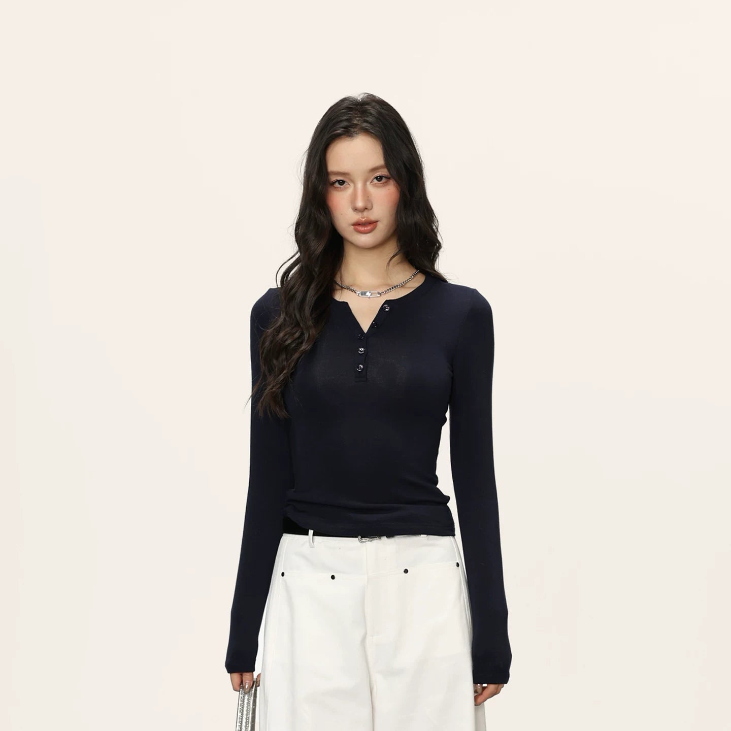 Cherry Melody Slim Fit Inner Versatile Long Sleeve