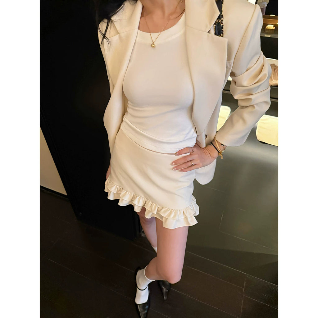 YOUNG KYLIN Temperament Blazer Short Skirt Suit
