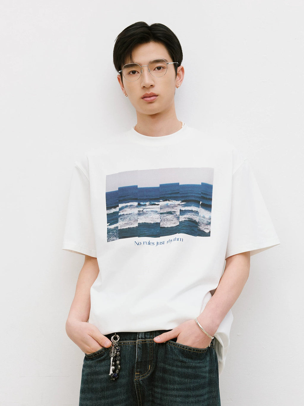 LR MADE Collage Sea View Pattern Casual Tee