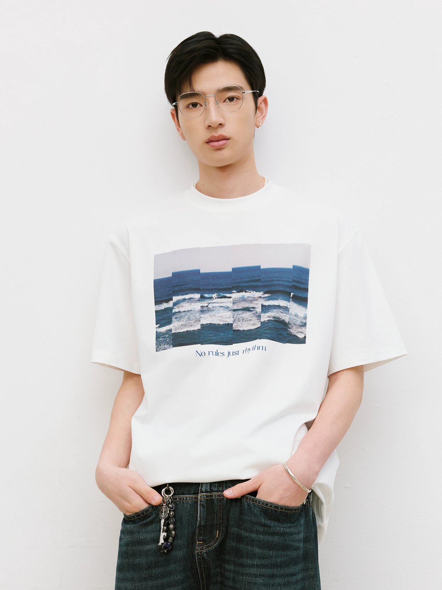 LR MADE Collage Sea View Pattern Casual Tee