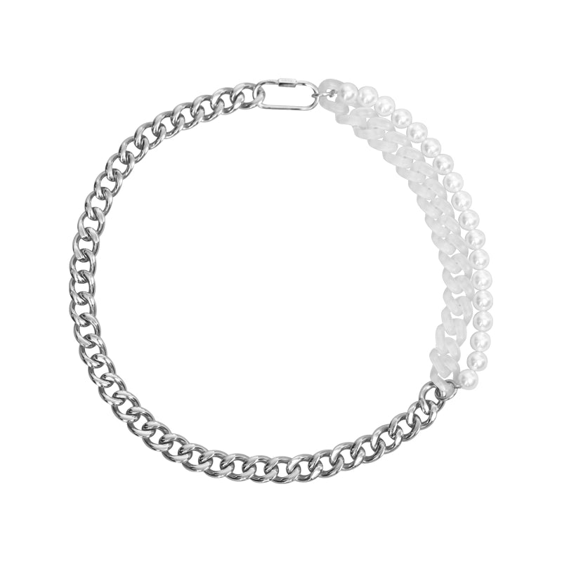 UNTILWERICH Street Pearl Titanium Steel Necklace