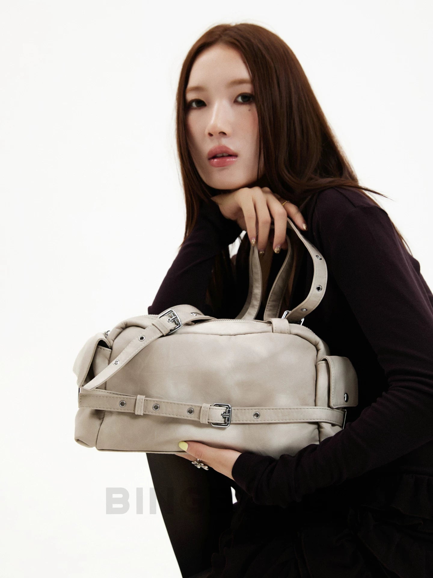 BINGBONG Retro Large Capacity Shoulder Handbag