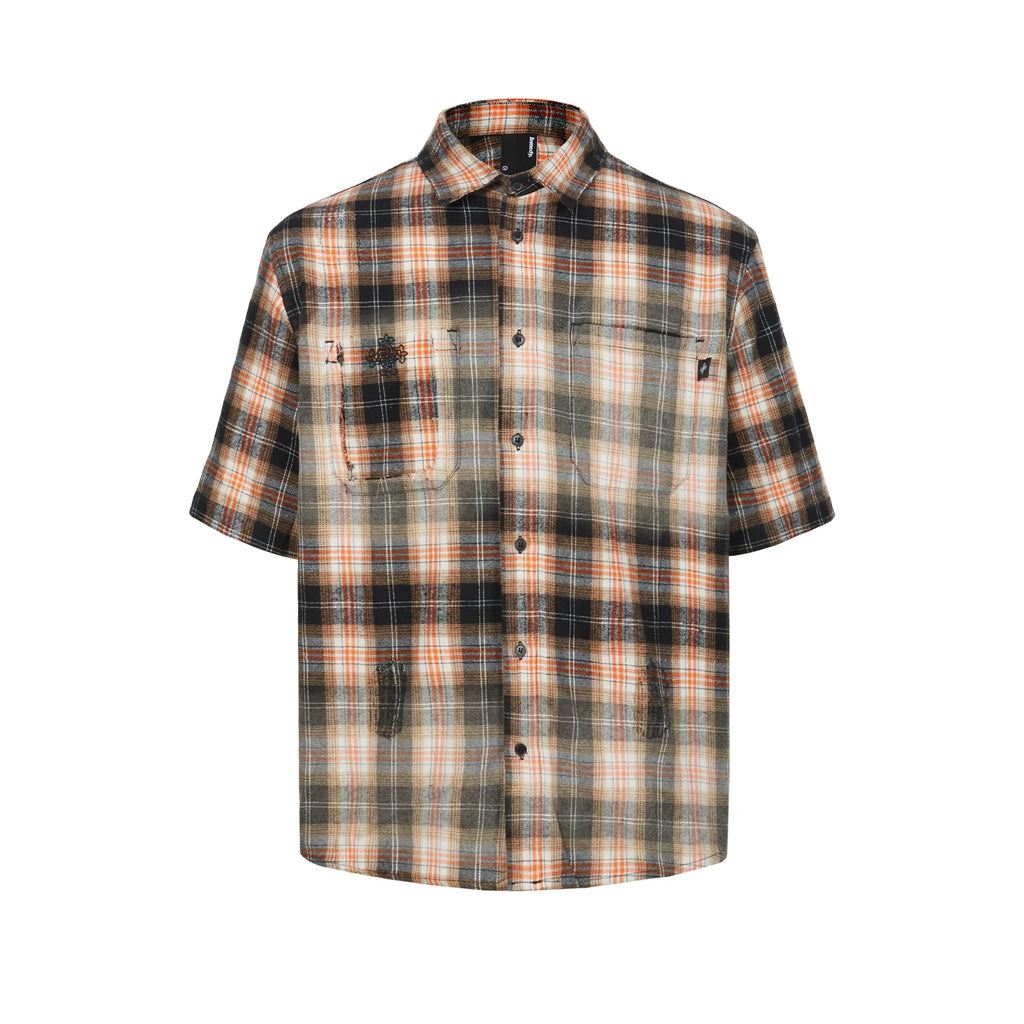 Remedy Vintage Loose Checked Short Sleeve Shirt