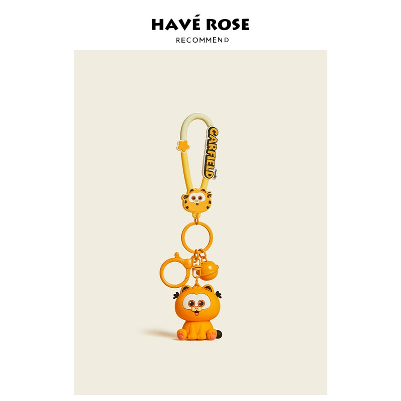 HAVEROSE Garfield Car Keychain Pendant