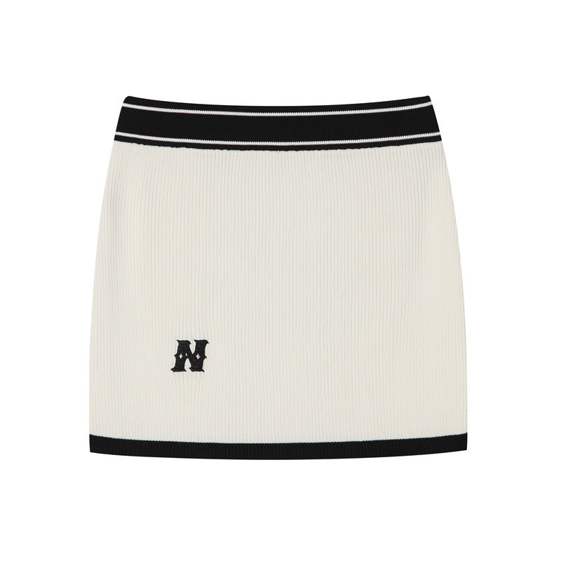 Nariele Hip Wrap Skirt Letter Embroidery Babes Outfit