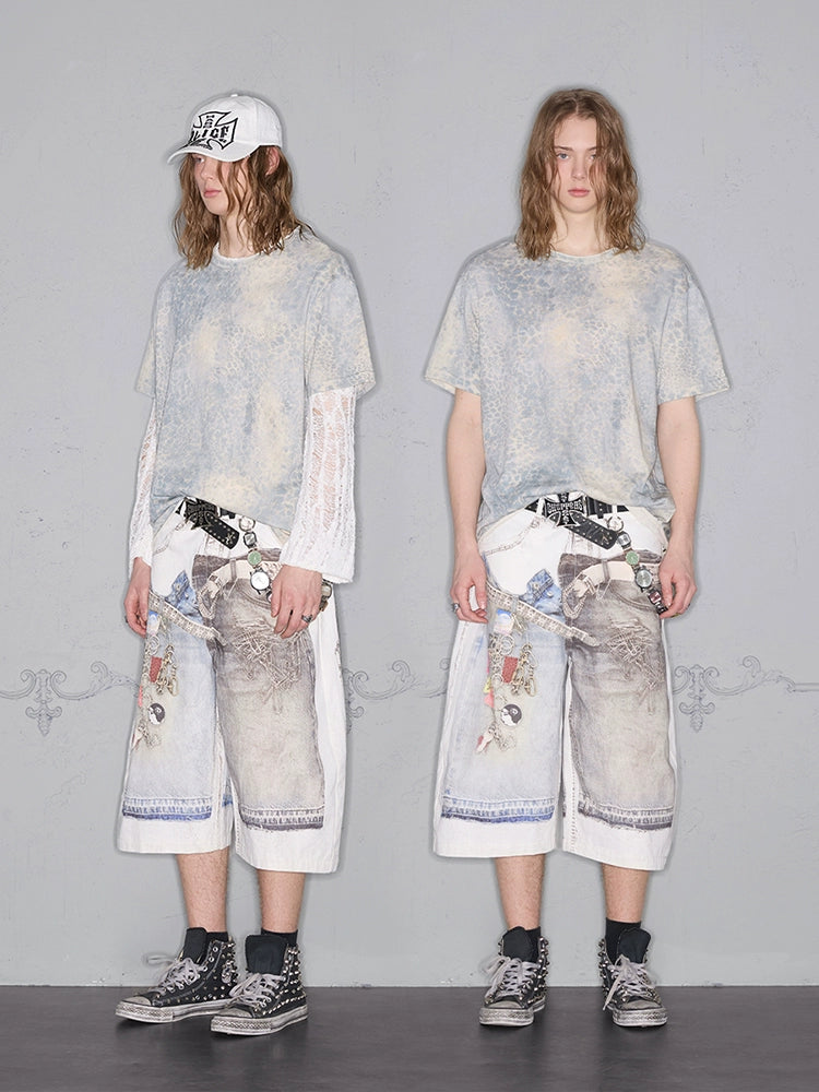 Rocawear Short and Wide Leopard Print Tee