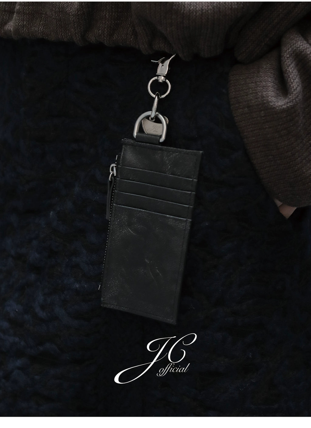 JCAESAR Iris Flower Old Embroidery Card Bag