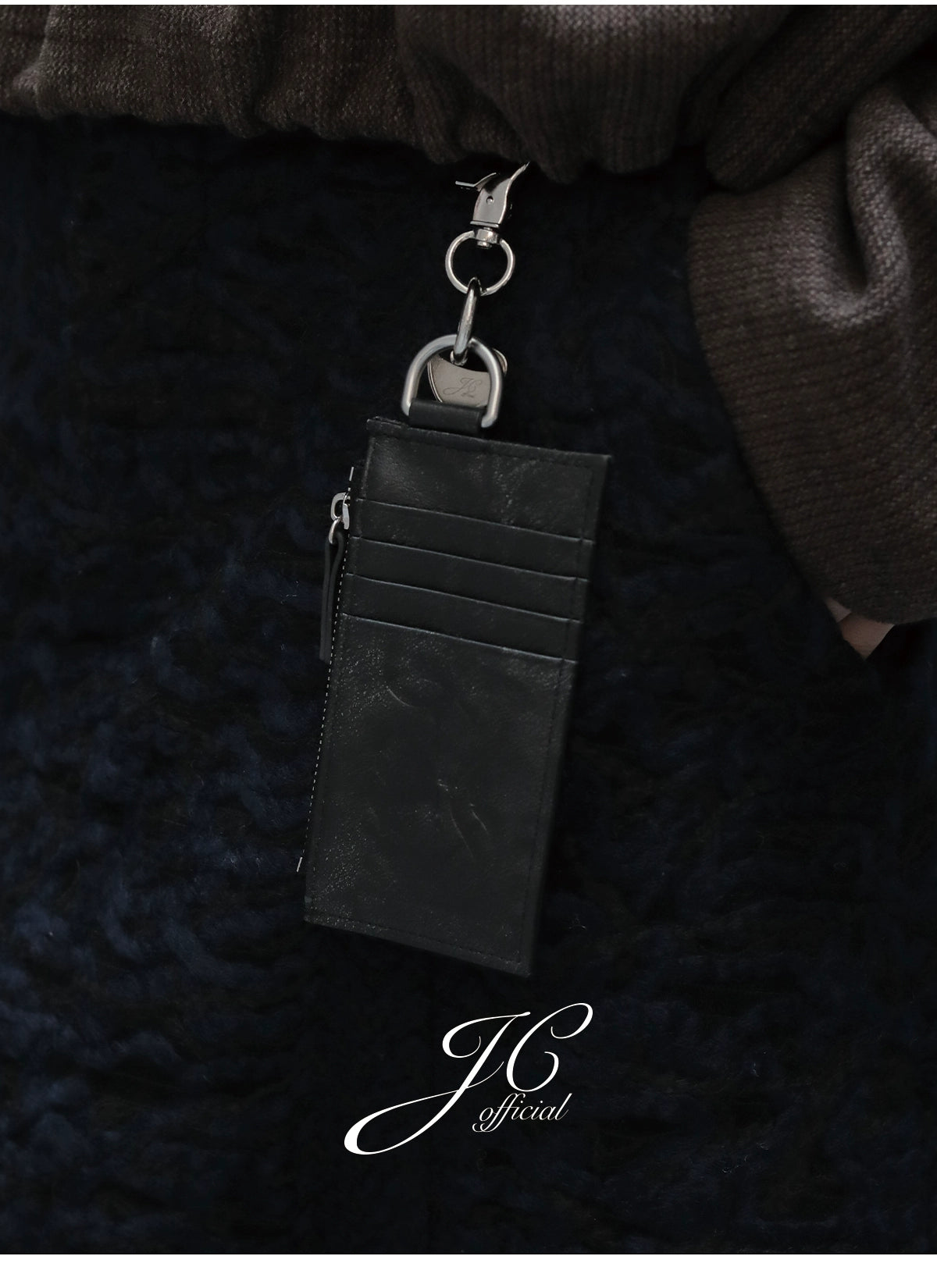 JCAESAR Iris Flower Old Embroidery Card Bag