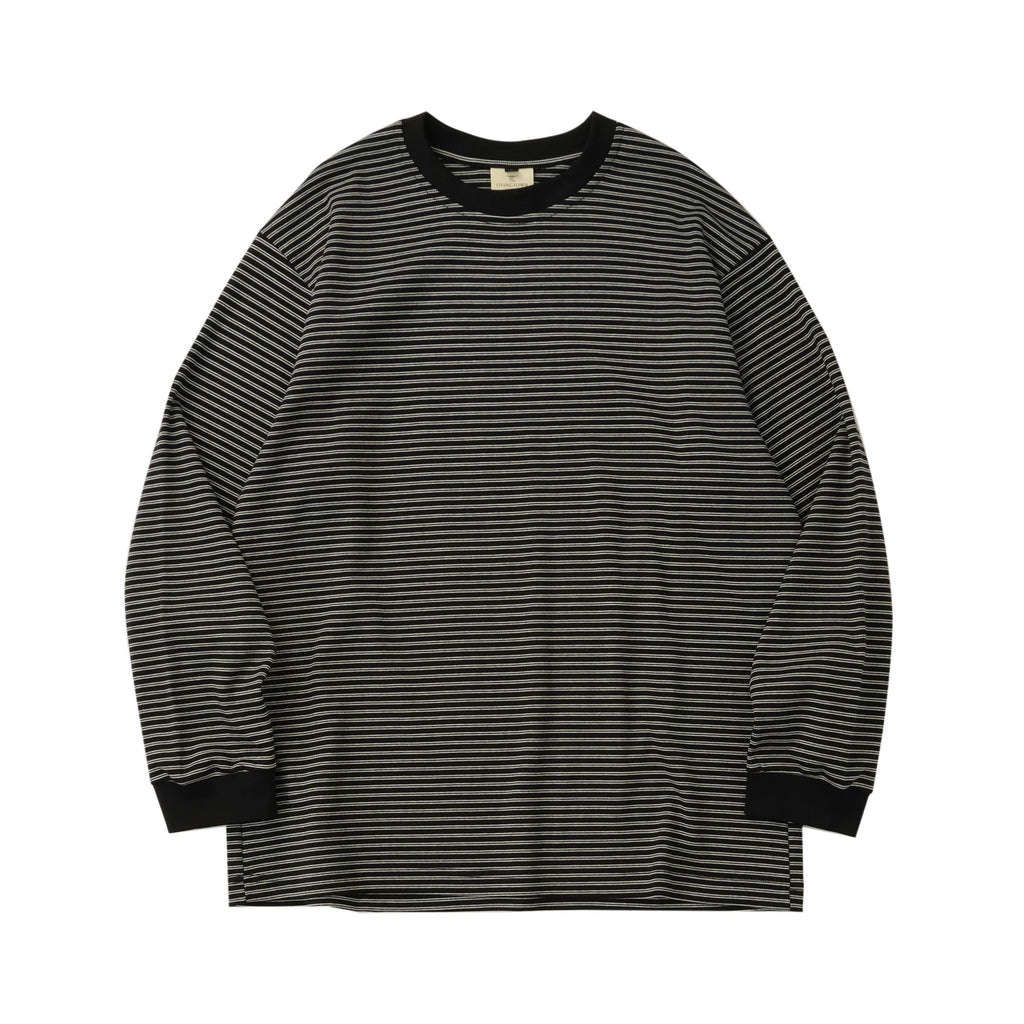 LIVINGTOWN Striped Loose Crew Neck Long Sleeve