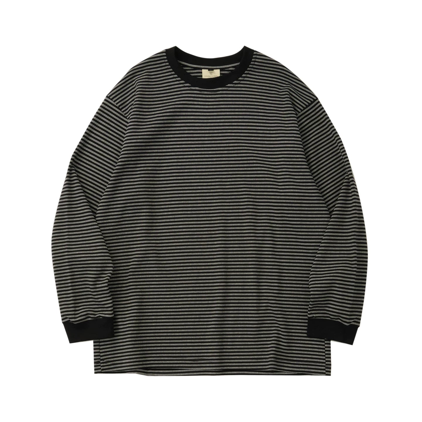 LIVINGTOWN Striped Loose Crew Neck Long Sleeve