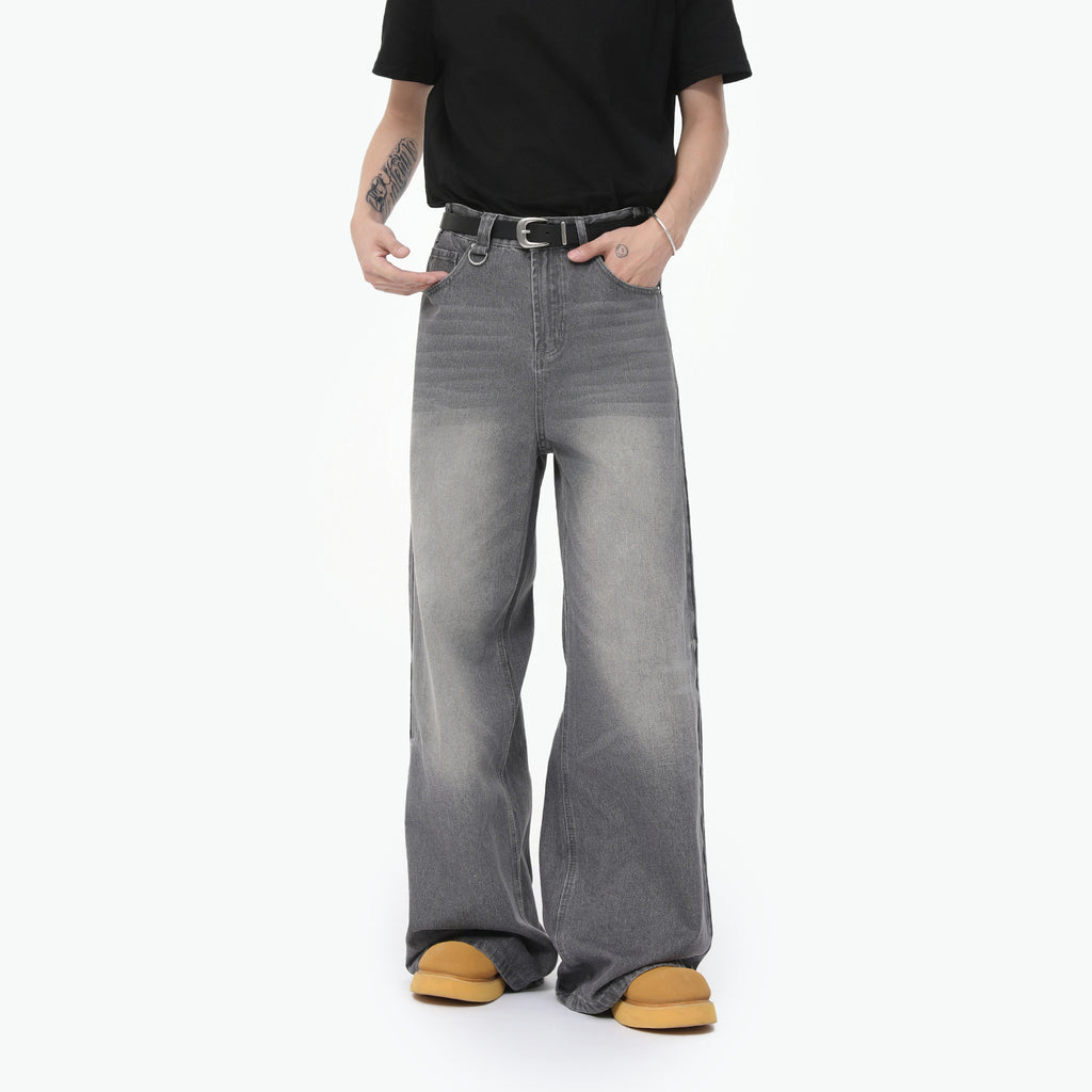 MTLCLOTHES Minimalist Wide Leg Loose Straight Jeans