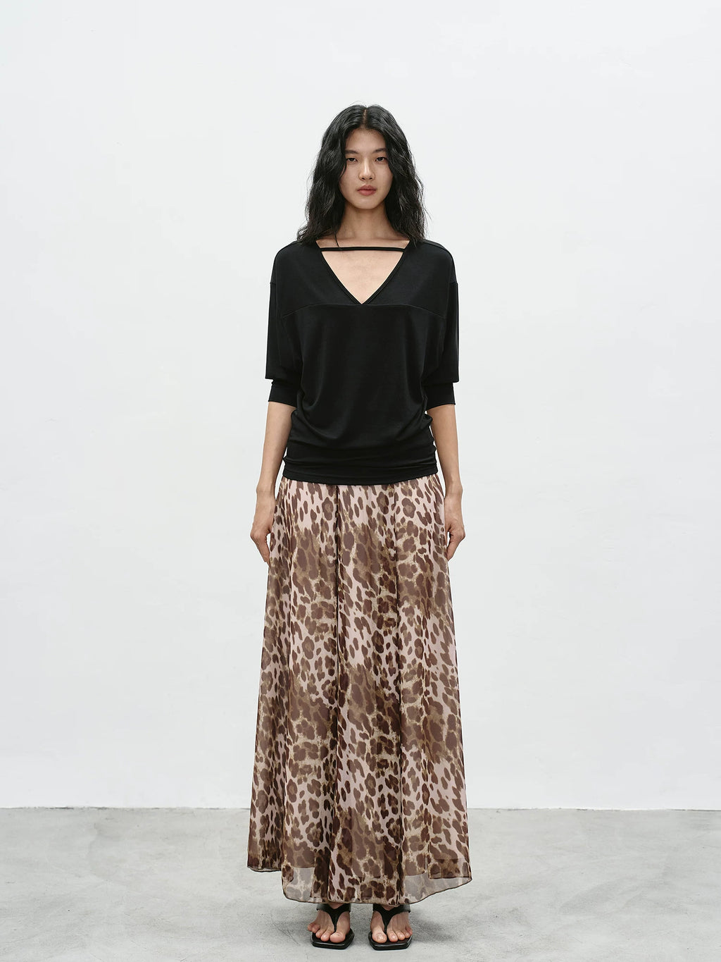 EIGHTHMONTH Leopard Print Swing Skirt