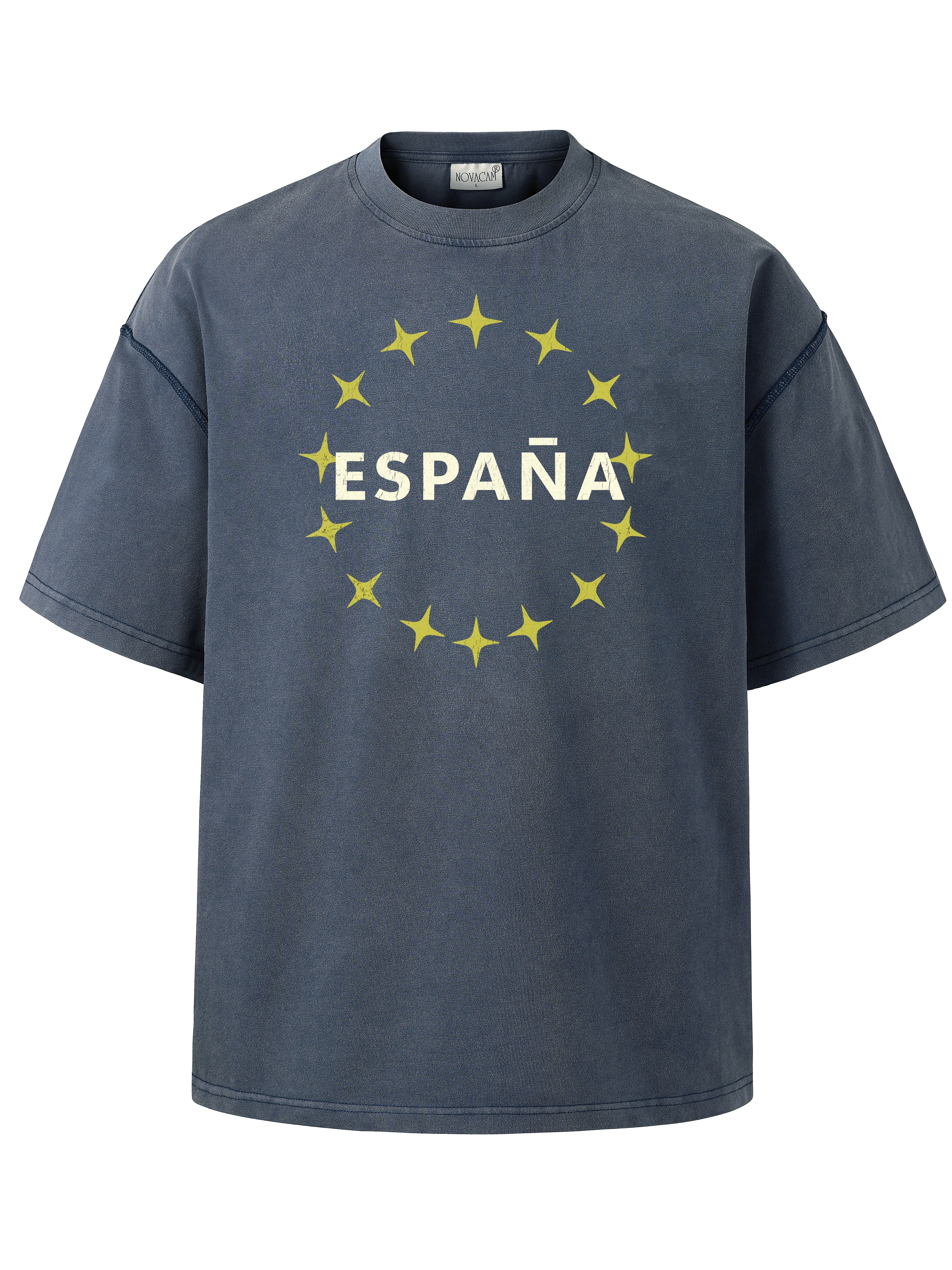 NOVACAM Letter Star Print Loose Tee