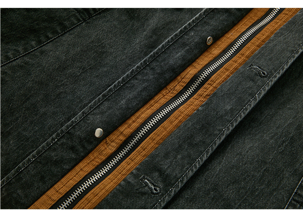 EME Retro Corduroy Lapel Short Wide Thin Jacket