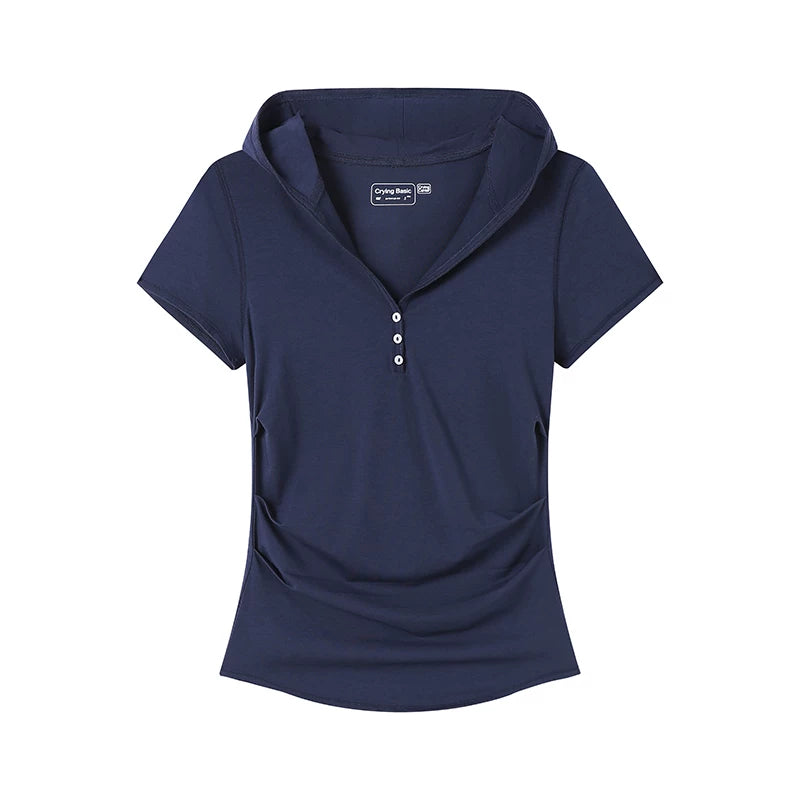 CryingCenter Hooded Tight Pleated Tee