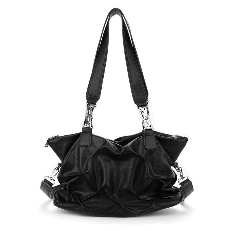 JANDRESS Pleated High-capacity Commuter Shoulder Messenger Bag