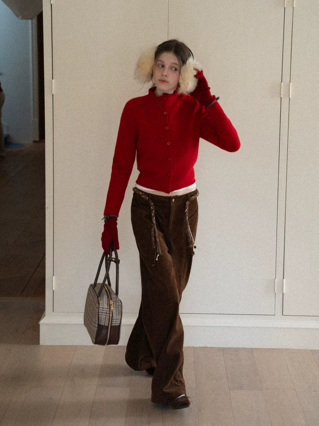 EGGKA Retro Corduroy Casual Wide-leg Pants