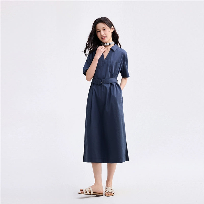 Giordano Commuter Belt V-lapel Dress