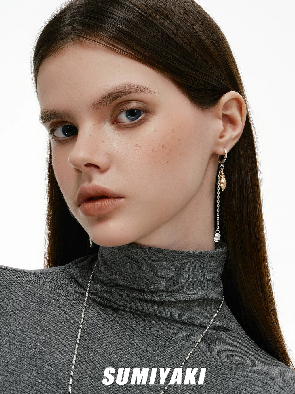 SUMIYAKI Old Retro Long Asymmetrical Earrings