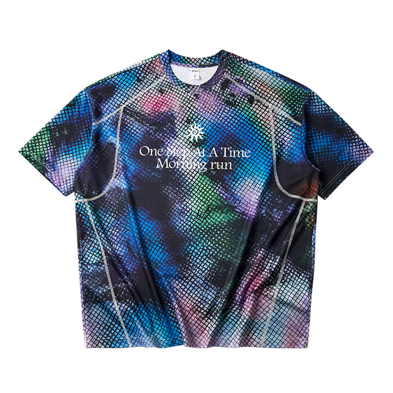 Inflation Tie-Dye Digital Printing Sports Short Sleeve T-Shirt