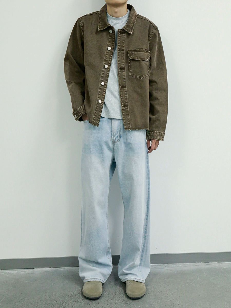PLUS NO LOGO Vintage Denim Shirt Jacket