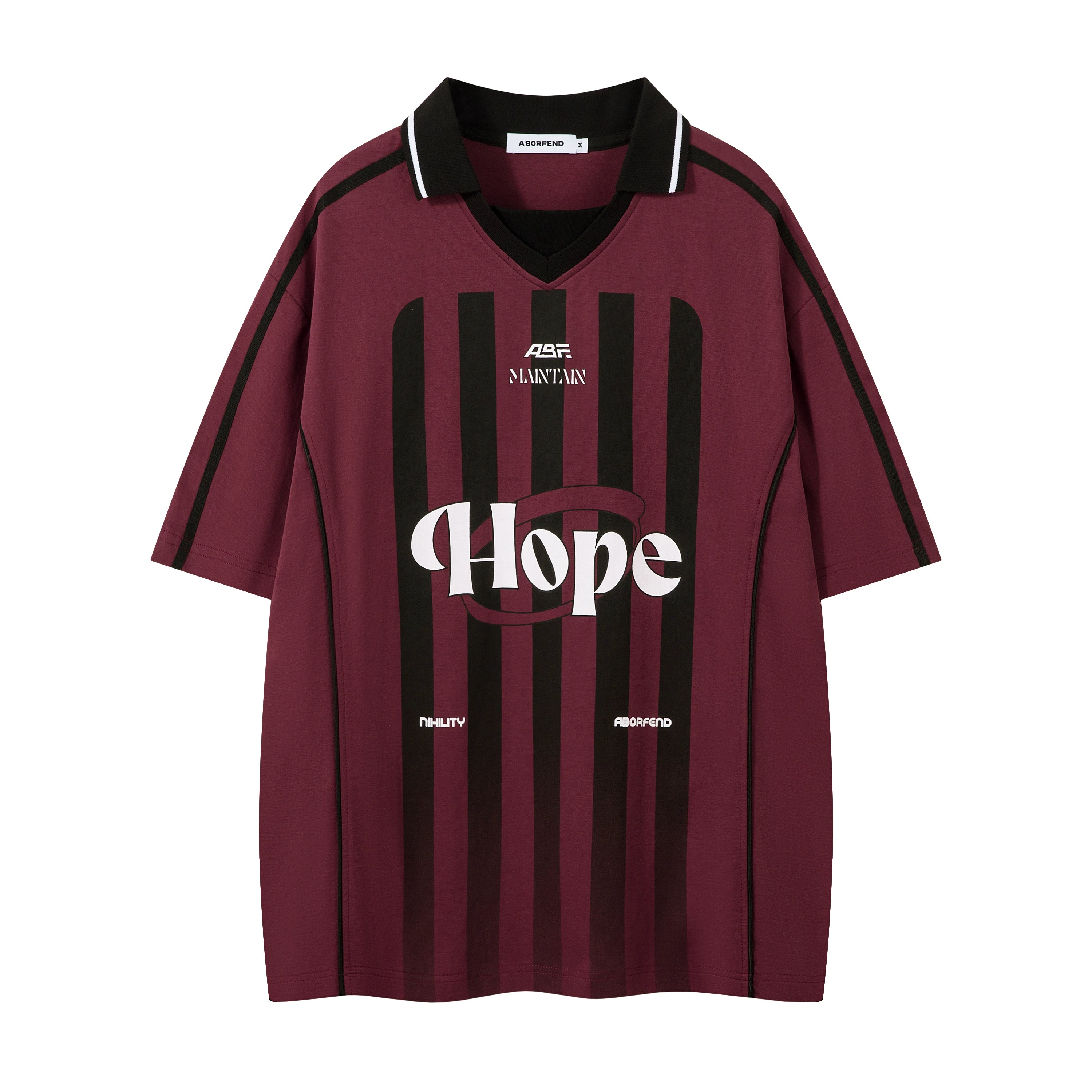 BeOurRule Vintage Striped Polo Shirt V-neck Loose Tee