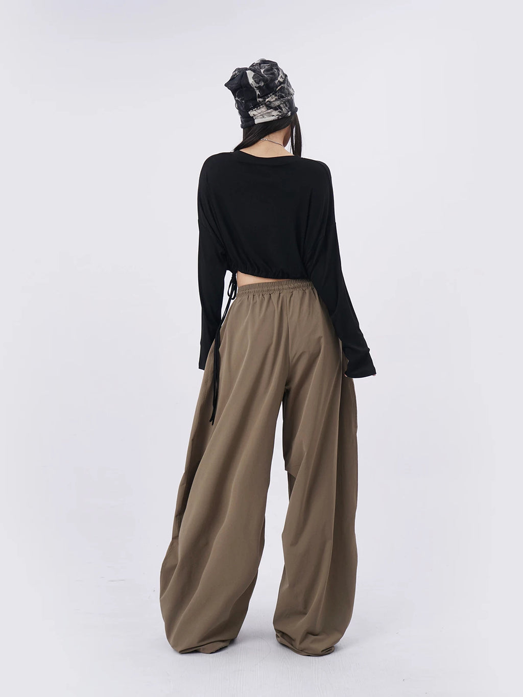 SAMUSAN Loose Lace-up Waist Loose Long Sleeves