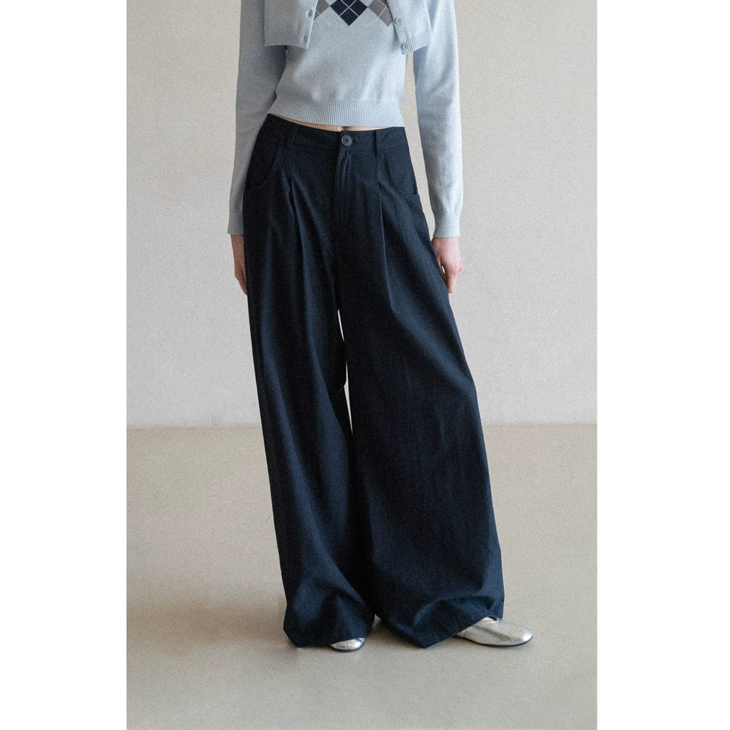 EGGKA Simple and Versatile Casual Wide-leg Pants