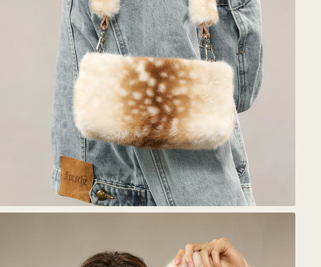 JACD Spotted Deer Hairy Underarm Bag