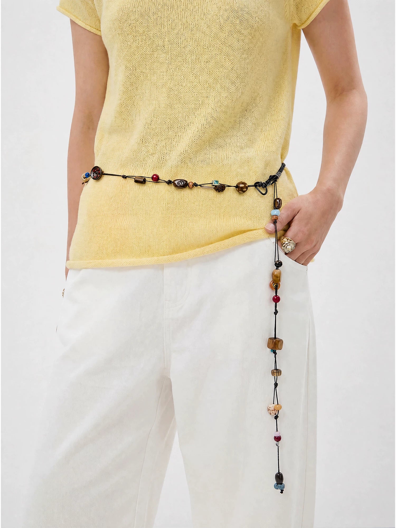 Sameuoo Vintage Beaded Versatile Adjustable Waist Chain