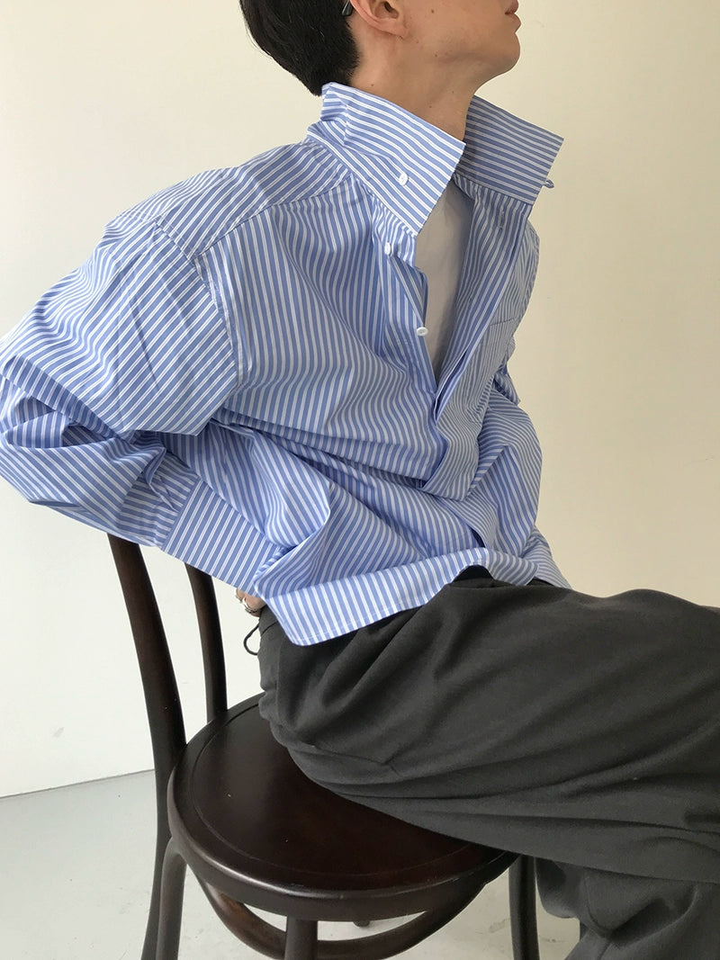 COLN Casual Versatile Striped Turtleneck Shirt