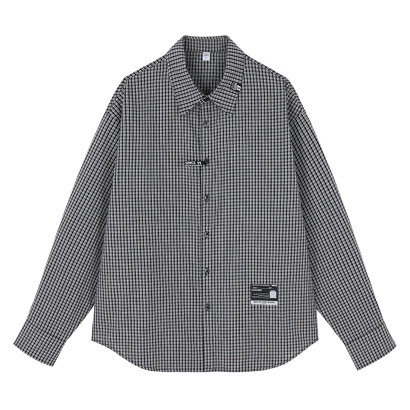 MATCHA STORY Casual Loose and Versatile Silhouette Long-sleeved Shirt